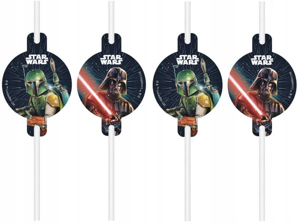 Star Wars Galaxy Jedi födelsedagssugrör 4 st.