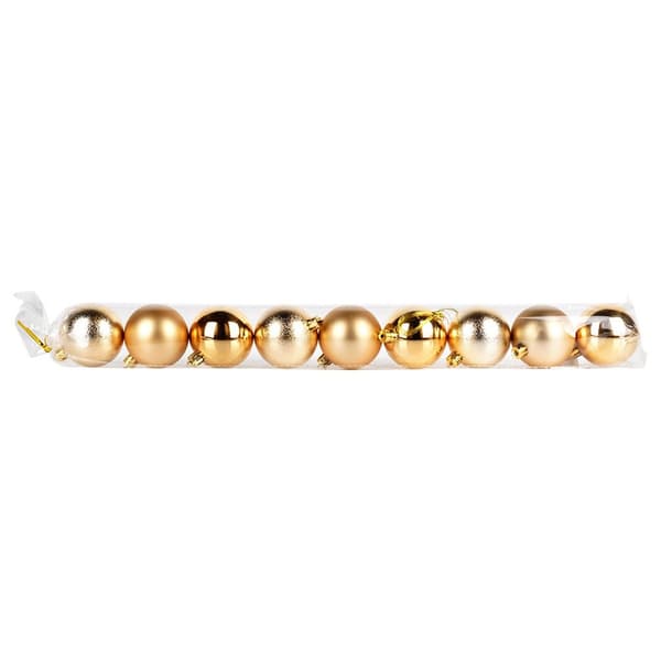Julekugler uknuselige guld 6 cm 9 stk