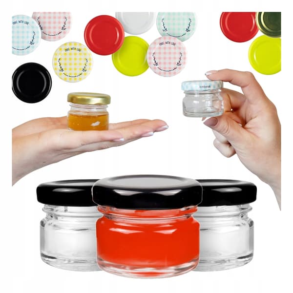 100x burk 30ml med lock honung sylt kryddor örter present bröllop
