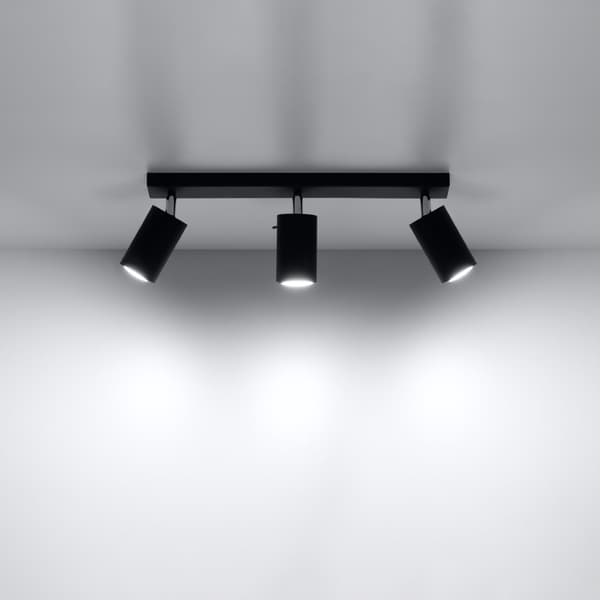 RING 3 GU10 LOFTSLAMPE SORT SOLLUX SL.0093
