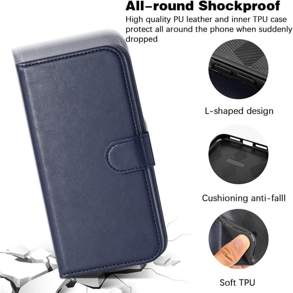 APPLE IPHONE 13 6,1" ETUI MARINEBLÅ PU LÆDER PUNCH