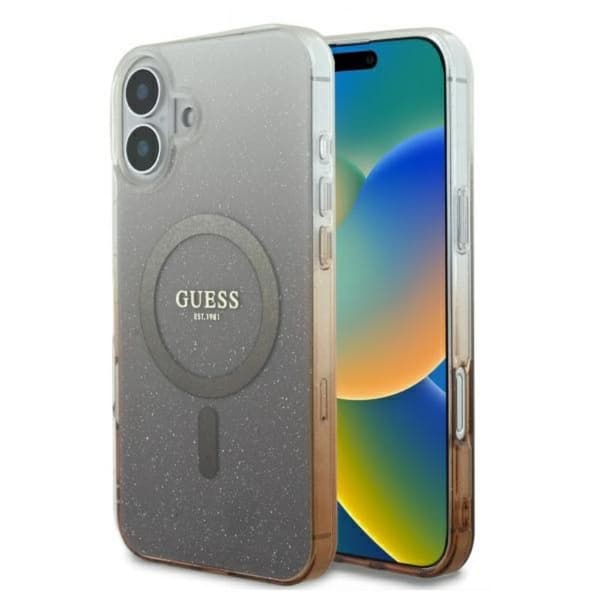 Guess IML Glitter Gradient MagSafe - iPhone 16 Plus cover (brun)