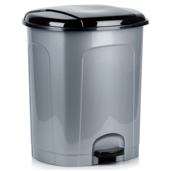 Soptunna med pedal plast grå 50 l
