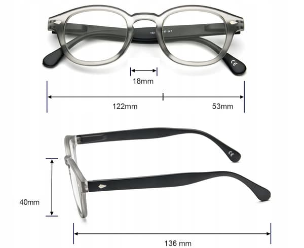 GRÅ UNISEX DATORLÄSGLASÖGON PLUS +2.5