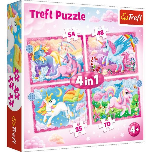 Trefl 4-in-1-palapeli Yksisarvisia 4+