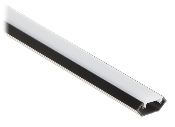 PROFIL MED LAMPESKÆRM TIL LED-STRIPS PR-LED/CB/2M HJØRNE SORT