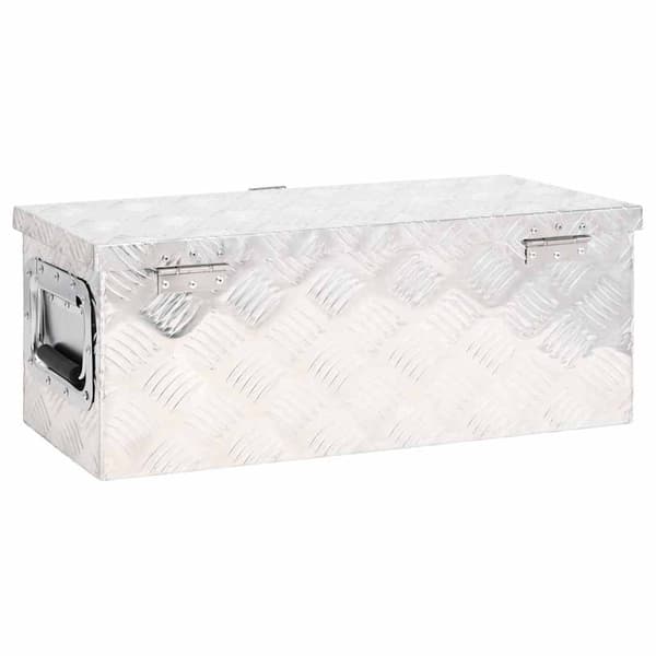 vidaXL Förvaringslåda silver 60x23,5x23 cm aluminium