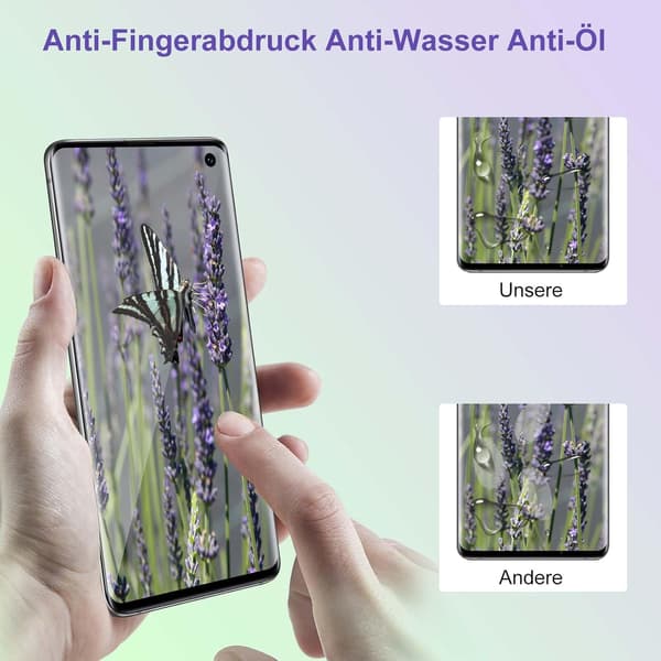 2x 9H hærdet glas til Samsung Galaxy S10 beskyttende sorte striber