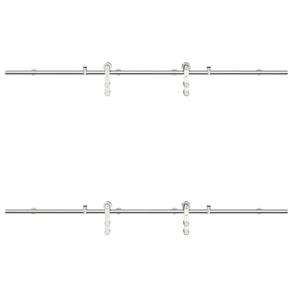vidaXL Skjutdörrsfäste 183 cm stål silver