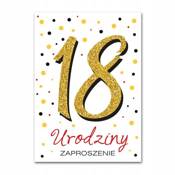 Glitterande inbjudan 18 år, 1 st.