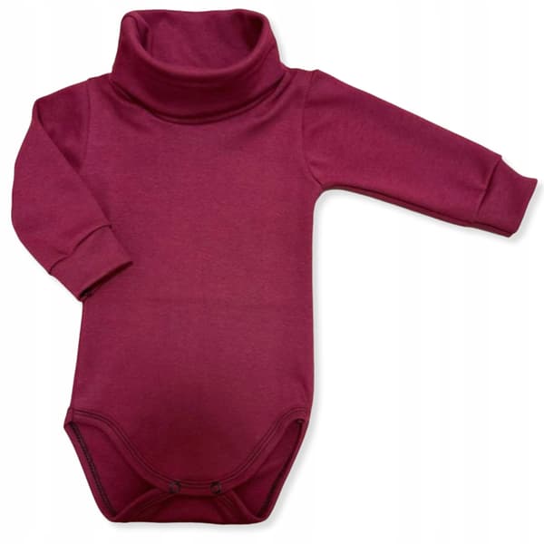 Body med turtleneck 92 børne langærmet bordeaux
