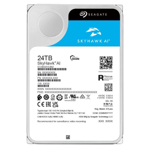 Seagate Skyhawk AI 24TB SATA ST24000VE002 harddisk