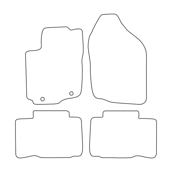[BLM]TO027 Sort - Velourmåttesæt til Toyota RAV4 IV 2013-2019 - Sorte detaljer