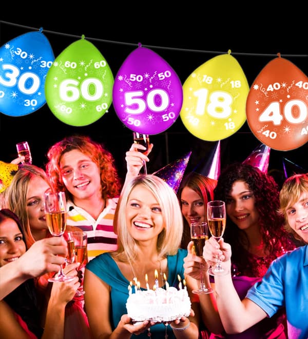 Ballonger med baksida tryck nummer 60 SIXTY 5 st