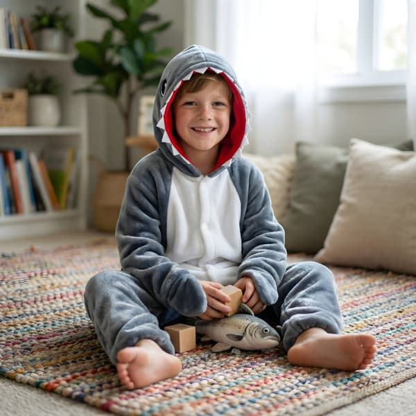 Kigurumi-pyjamas haj barn 135-145 cm