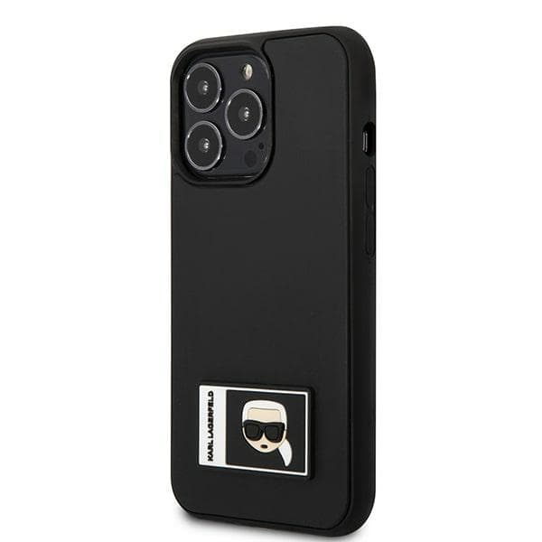 Karl Lagerfeld KLHCP13X3DKPK iPhone 13 Pro Max 6.7 sort/sort hårdt cover Ikonik Patch