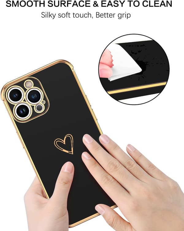 APPLE IPHONE 13 PRO SILIKONIKUORI MUSTA KULTA TARVIKKEET SYDÄN A2483