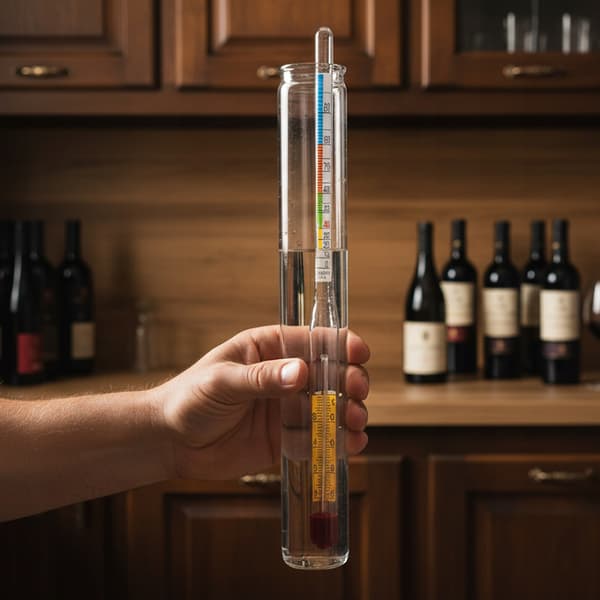 ALKOHOLMETER MED TERMOMETER 0-95% PROFESSIONELL VODKAINDIKATOR AEROMETER