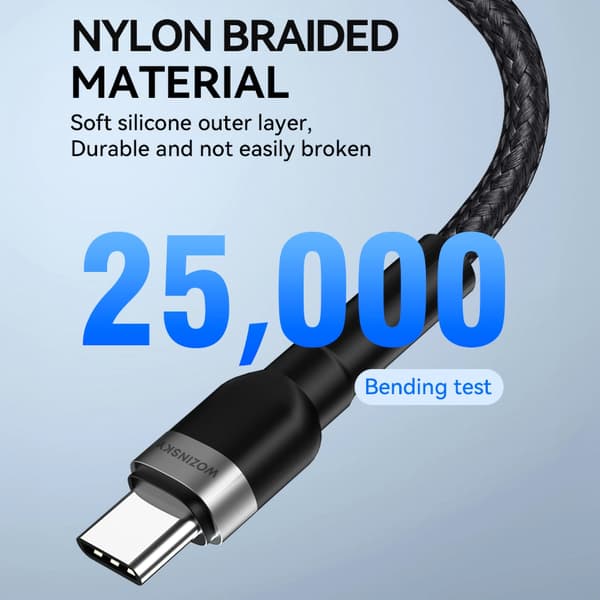 Wozinsky WNBAC2 USB-A / USB-C 2.4A -kaapeli 2 m - musta