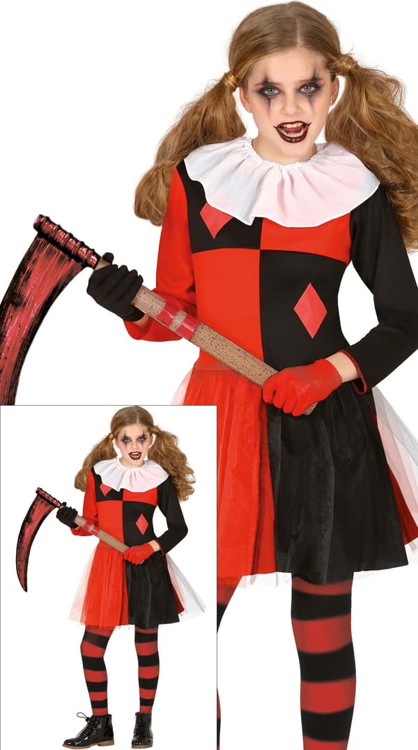 Harlekiini Halloween-asu 7-9 vuotta