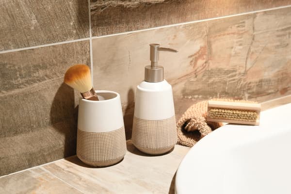 Sæbedispenser 465 ml AWD INTERIOR Isana 1438 hvid beige stentøj