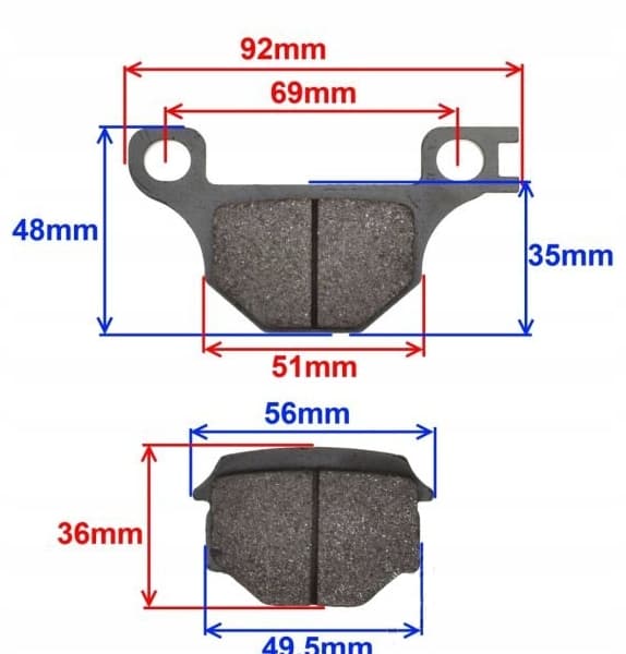 Bromsbelägg fram Junak Romet Barton Benzer Zipp Router Baotian Quest