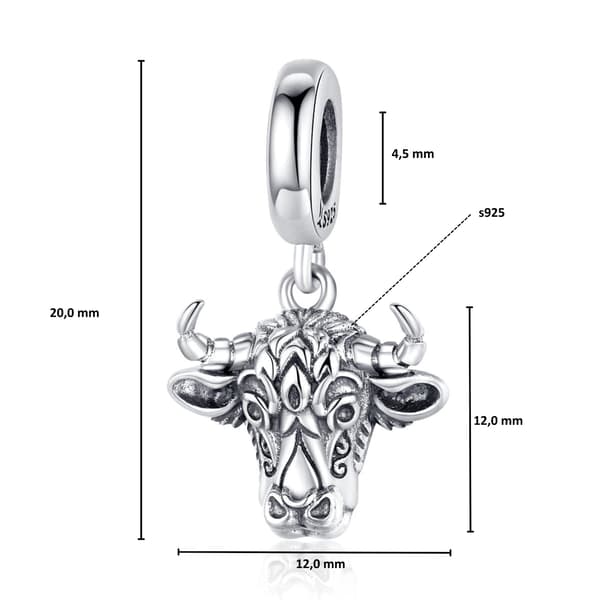 Tjur silver berlocker pärlor silver 925 hänge