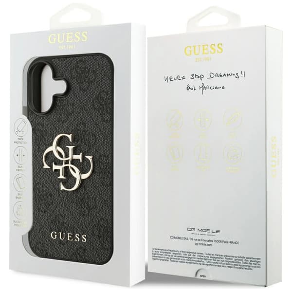 Guess 4G stort logo-cover til iPhone 17 - sort