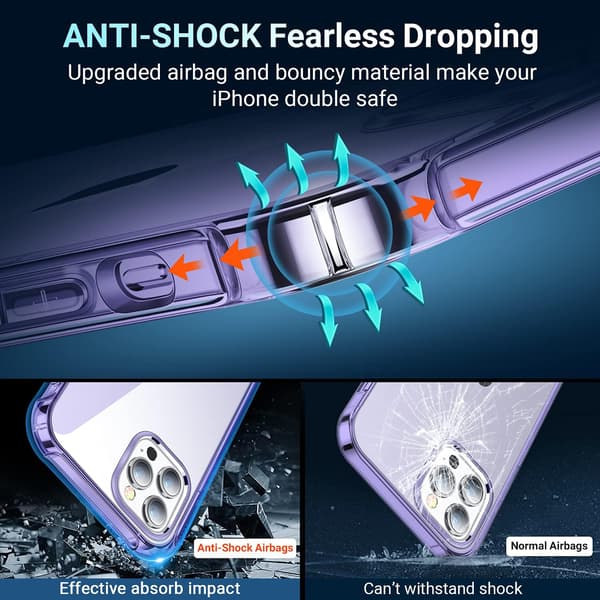 TRANSPARENT LILLA ETUI TIL IPHONE 13 PRO 6.1' 2xGLAS