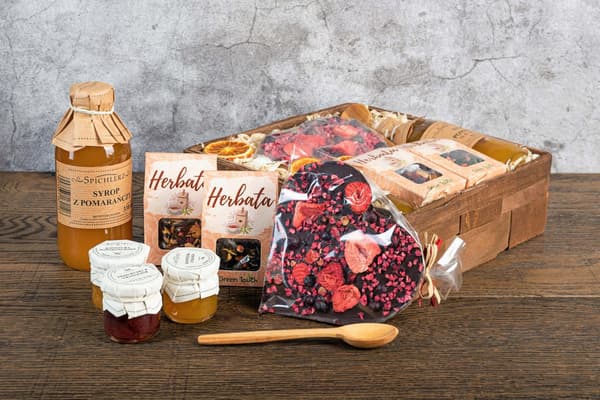 Presentkorg teuppsättning sylt choklad