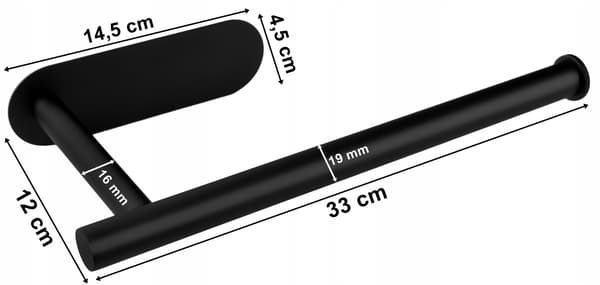 Pargo svart handdukshållare i loftstil