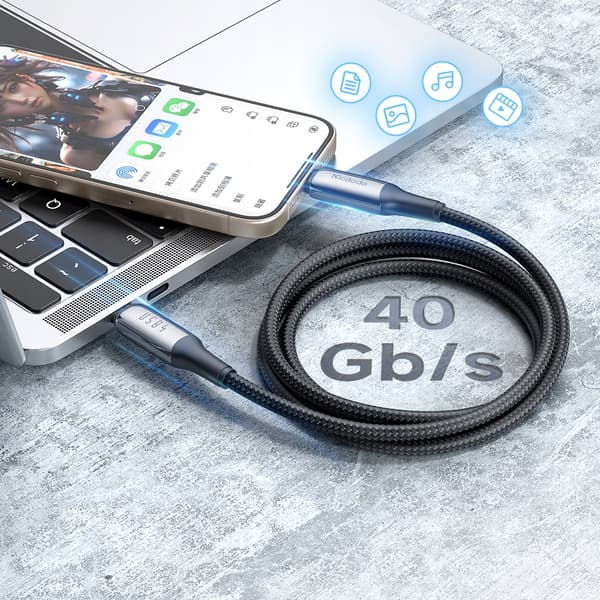 MCDODO USB-C-KABEL SNABBLADDNING THUNDERBOLT 4 40 GBPS 240 W USB TYP C 1 M