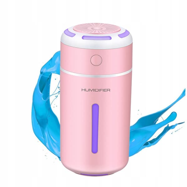 USB genopladelig luftfugter, duftoliediffuser, lyserød