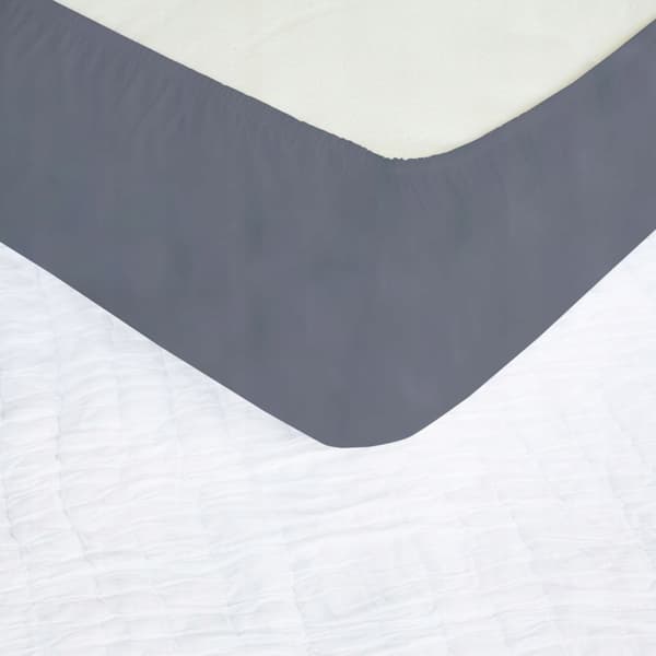 Ensfärgat lakan Lyx - grå 180x200 med elastisk