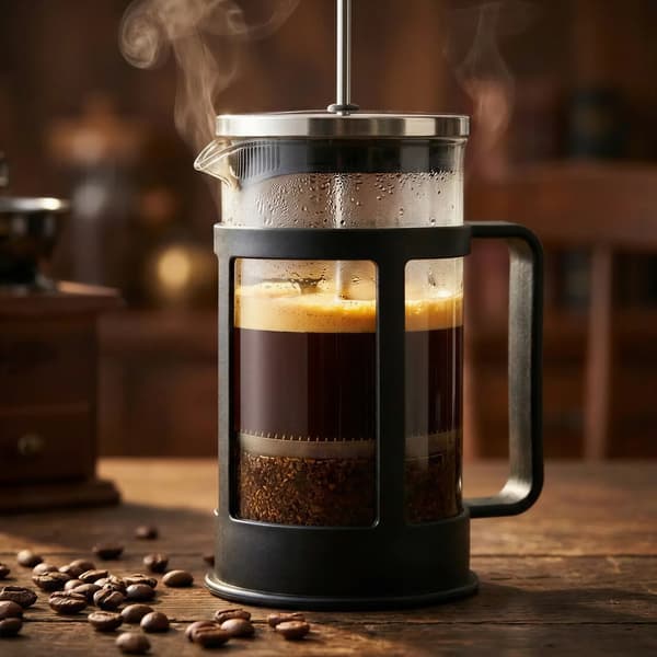 PISTON-INFUSER 800 ML SØLVKANDE TIL KAFFE OG TE Ø9 CM