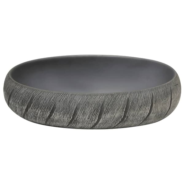 vidaXL bordvask sort og grå oval 59x40x15 cm