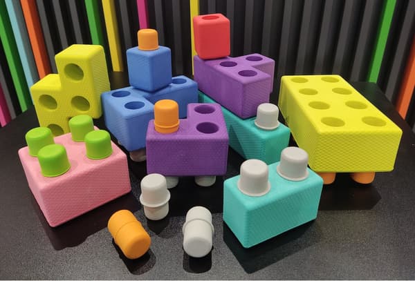 Skum Tetris klodser - 45 stk.