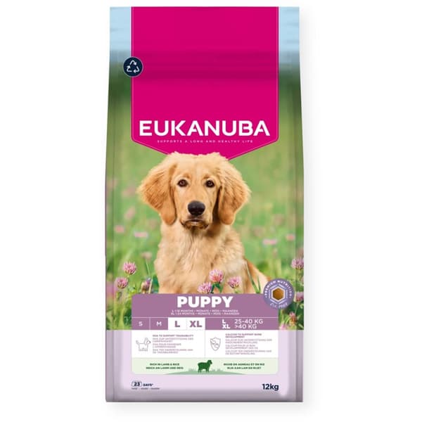 EUKANUBA Puppy Large 12 kg tørfoder til hunde med lam