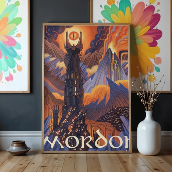 Måla efter nummer-bild med Mordor-ram 50x70 cm