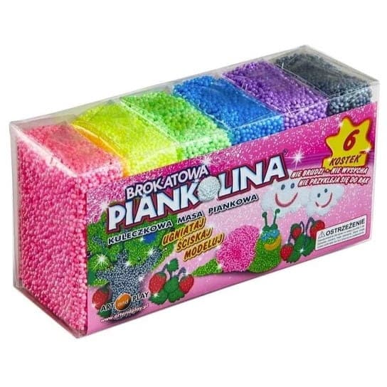 Plasticine - Piankolina - glitter - 6 färger