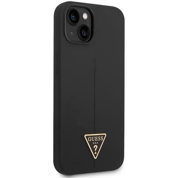 Guess GUHCP14MSLTGK iPhone 14 Plus / 15 Plus 6.7 sort/sort hårdt cover silikone triangle