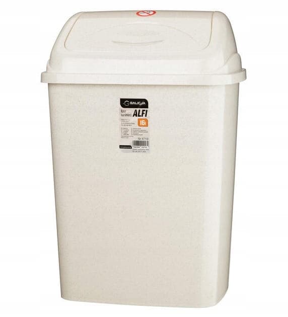 Stor vippespand i plastik, 16 l, beige