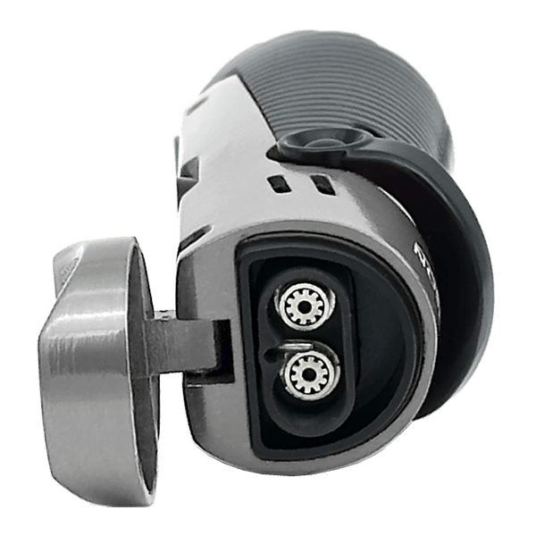 RONSON BORA SILVER BLACK 2 JET lighter med cigarpunch, jet