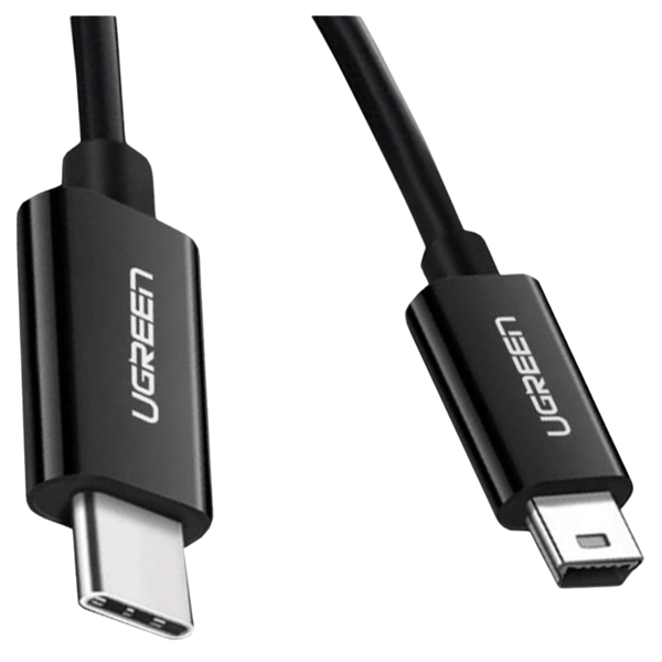 UGREEN US242 USB-C till mini-USB-kabel, 1 m (svart)
