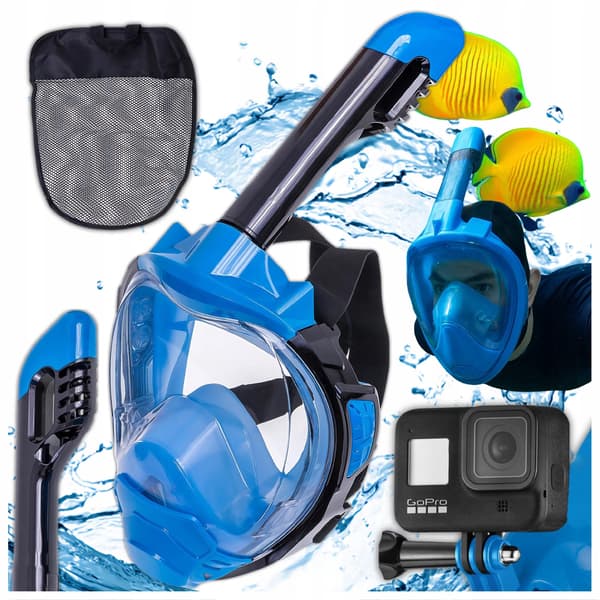 Helmaske til snorkel L/XL drytop antidug GoPro