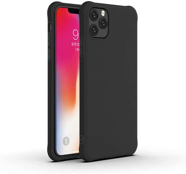 APPLE IPHONE 11 PRO SKAL MED SOLID SILIKON SVART BAKSIDA A2160