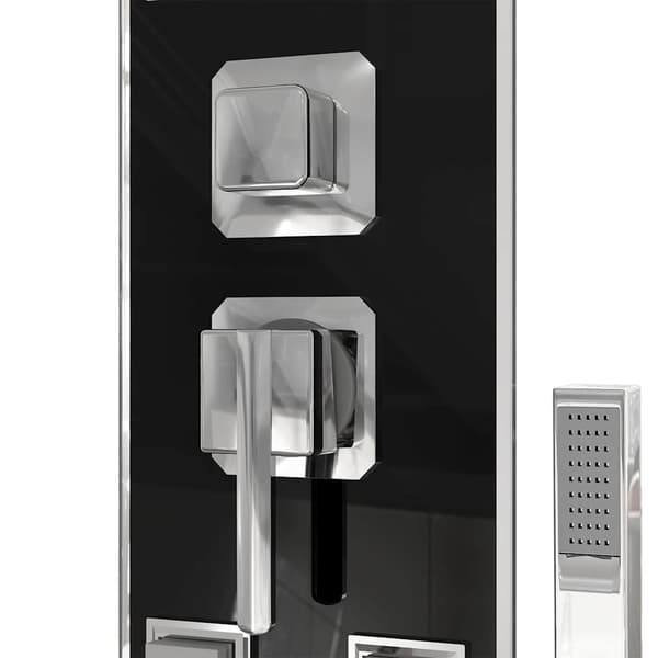 vidaXL brusepanel, glas, 18x45,5x130 cm, sort