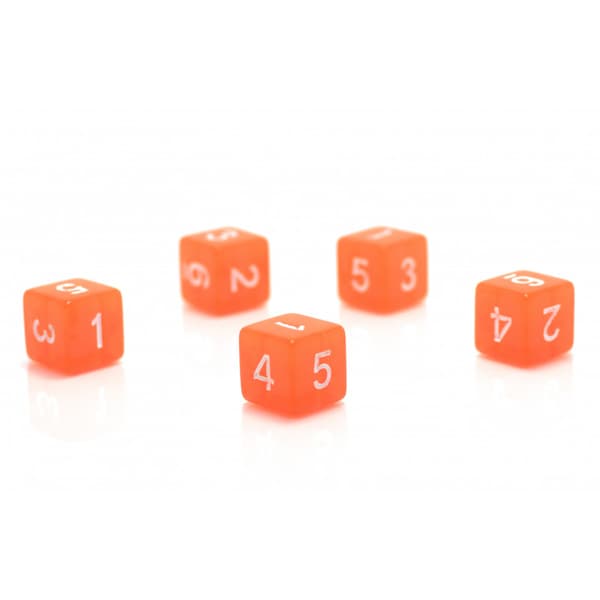 D6 1,6 cm RPG Fakkel Sekssidede Terninger