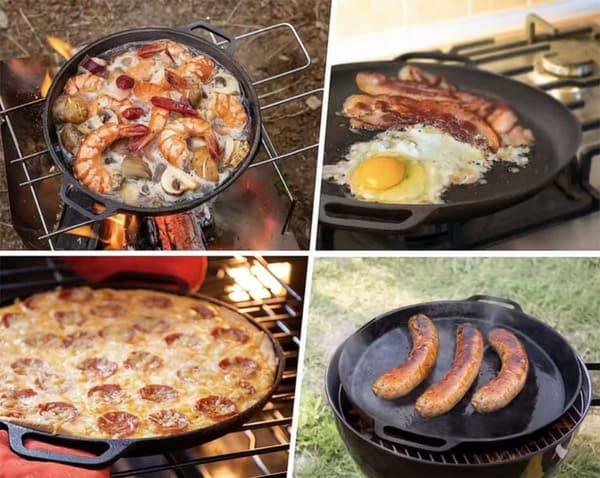 STØBEJERN STEGEPANDE PIZZATALLERKEN HAGE 30CM INDUKTION