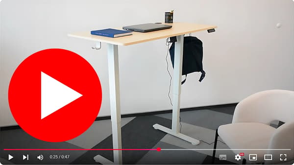 Elektriskt datorbord, automatiskt, justerbart, vitt, 120x60 högt